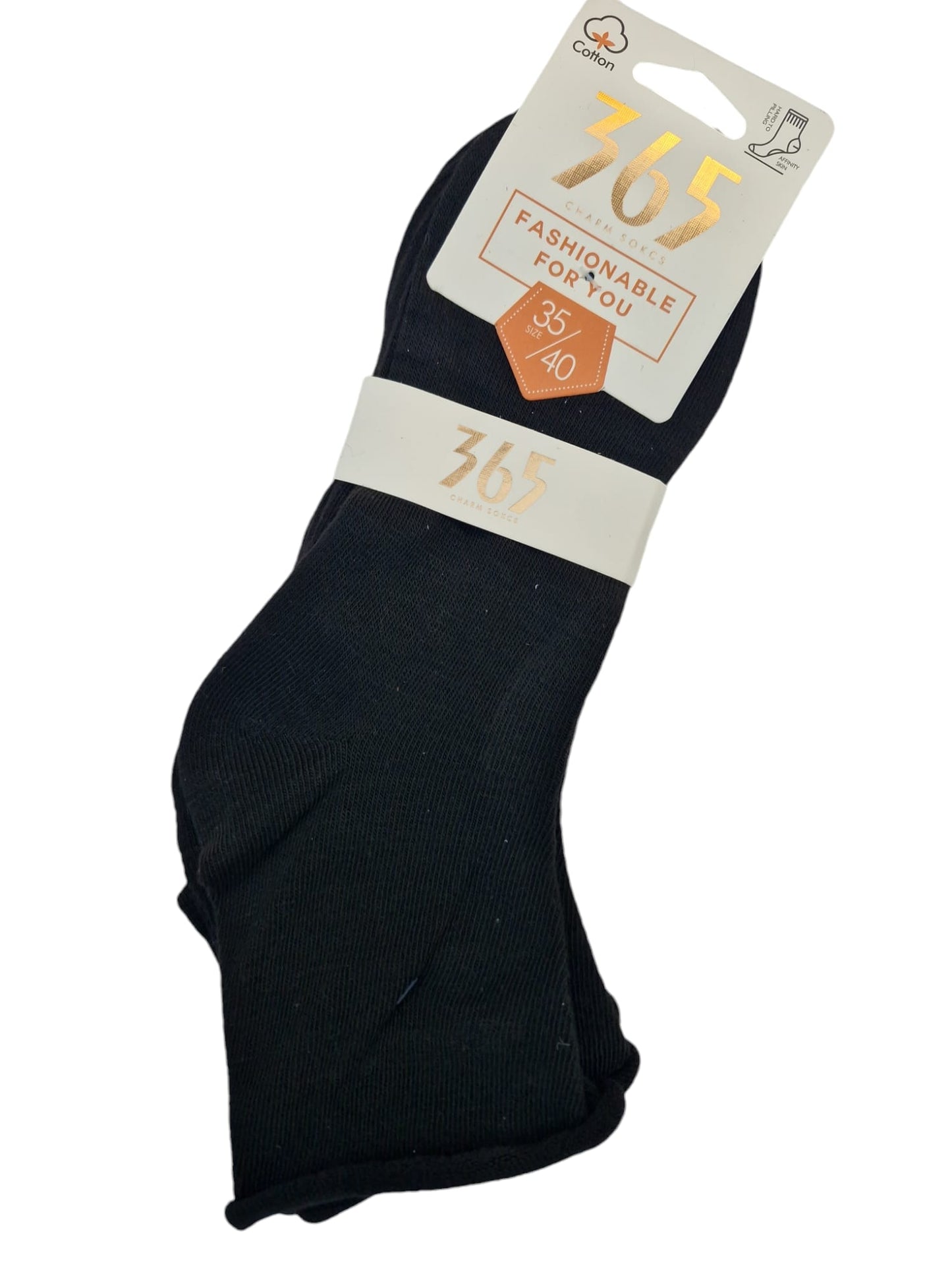 Calcetines cortos blancos y negros sin goma