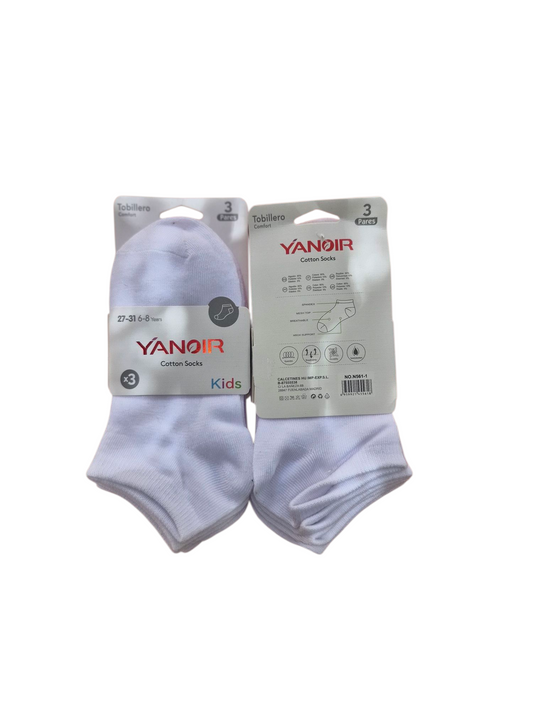 Calcetines cortos blancos pack de 3 pares ()
